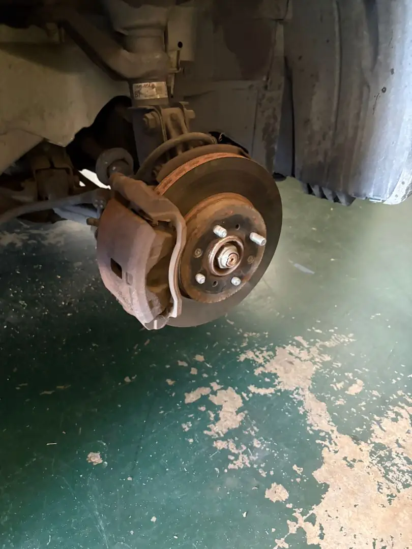 A brake rotor past its service limit