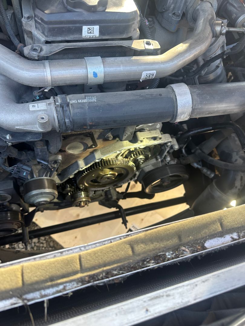 Timing cover off during a repair