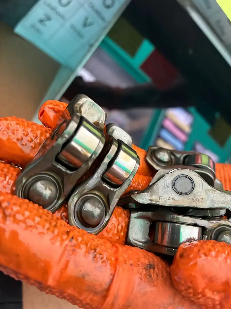 Rocker arms out during a valvetrain repair