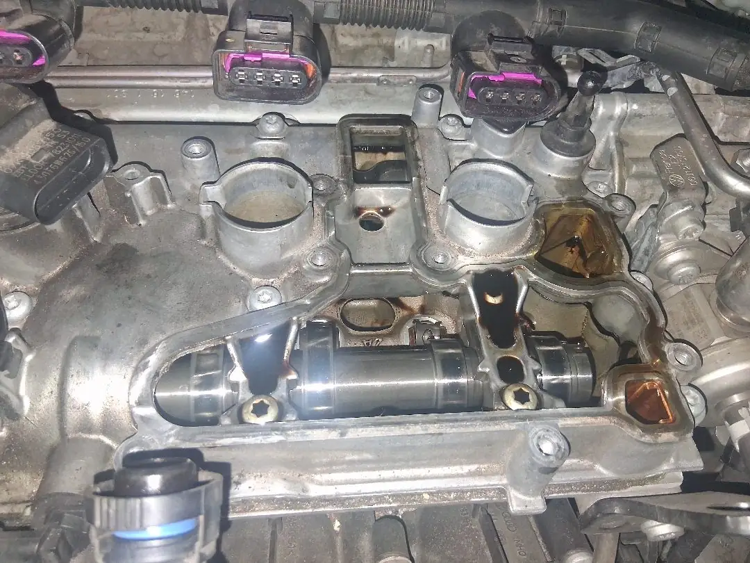 Valvetrain exposed for repair